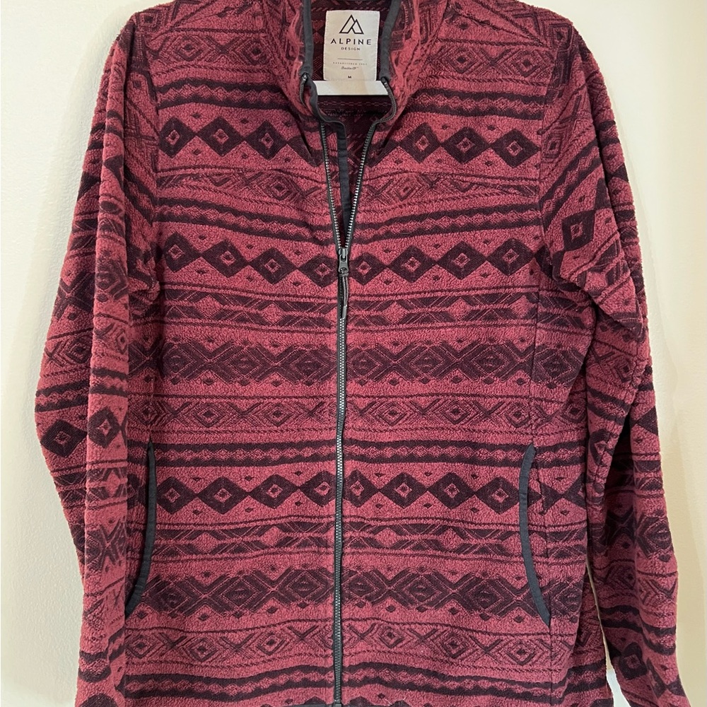 Alpine Design Red And Black Patterned Jacket - image 4